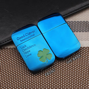 BD BD-311-<span class=keywords><strong>5</strong></span> trèfle à quatre feuilles conception coupe-vent métal <span class=keywords><strong>butane</strong></span> allume-cigare Portable Style moderne Logo personnalisé Option pour - Product Image 3