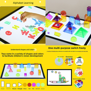Juego educativo para niños, Panel de luz de dibujo Led preescolar sensorial, Panel de luz Montessori para niños - Product Image 4