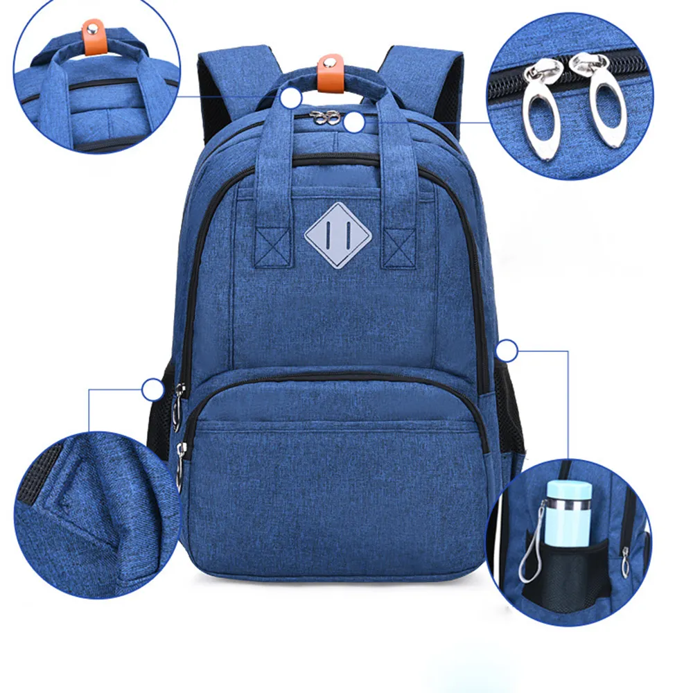 Mochila para ordenador portátil estudiante logotipo personalizado viaje diario ligero nailon elegante simple mochilas escolares