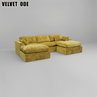 Elfenbeinfarbenes Cloud-Sofa Modulares Tiefsitz-Sofa aus Stoff mit Stauraum Wohnzimmermöbel
