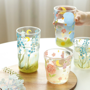 귀여운 디자인 인쇄 높은 붕규산 유리 컵 대용량 주스 유리 - Product Image 4