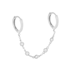 Pendientes de Plata de Ley S925 con Doble Círculo de Moda ROXI, Pendientes con Microincrustaciones de Circonita - Product Image 2