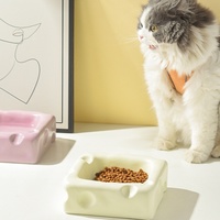 Bol pour chat en céramique antidérapant de style INS, design personnalisé de haute qualité, plat pour nourriture pour chat, pot pour eau pour chien, bols pour animaux de compagnie