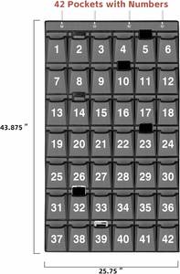 Organizador de Pared con 42 Bolsillos Numerados para el Aula, Organizador Colgante para Teléfonos Celulares y Calculadoras, Material Escolar de Tela No Tejida - Product Image 5
