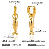 Boucles d'oreilles Huggie tendance Gaovo Premium Luxury au design géométrique européen pour femmes, résistantes au ternissement, en acier inoxydable plaqué or 18 carats