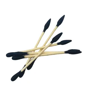 High Quality Organic 100% Bamboo Sticks Cotton Swab With Custom Package Lipstick Makeup Remover Cotton Buds
