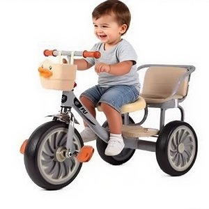 <span class=keywords><strong>Triciclo</strong></span> Doble para Niños con Canasta de Pato Adorable, Bicicleta de Equilibrio de 3 Ruedas para Niños Pequeños, Juguete para Montar al Aire Libre, Regalo de Cumpleaños - Product Image 4