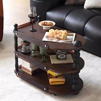 Table basse ovale française moderne, légère, de luxe, en bois, mobile, pour salon, durable et écologique, pour usage hôtelier