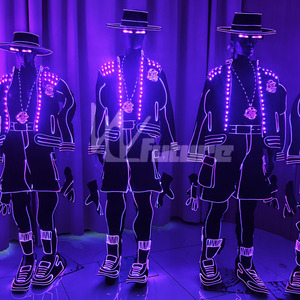 Costume Luminoso in Fibra Ottica LED con Filo EL per Discoteca, <span class=keywords><strong>DJ</strong></span>, Rave, Spettacoli di Danza, Halloween e Festival Musicali - Product Image 6