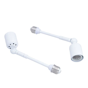 Universal E27 to E27 Lamp Base LED <strong>Light</strong> Bulb Extension Lamp Holder With 180 Degree Rotation White Metal+<strong>PC</strong> Plastic - Product Image 2