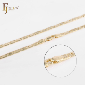 שרשראות מרינר פלטינה 4.1 מ\\\"מ של FJ Fallon, תכשיטי אופנה, מצופות בזהב 14 קראט על בסיס פליז, דוגמית זמינה - Product Image 3