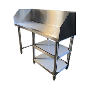 VICTORY KITCHEN Mesa de Trabajo de Acero Inoxidable 201 Personalizada, Mesa de Cocina a Gas con Estante de Almacenamiento de 2 Niveles, Modelo VCT - Product Image 1