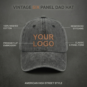 Casquette vintage en coton lavé avec logo personnalisé <span class=keywords><strong>de</strong></span> qualité supérieure et patch en cuir gaufré pour streetwear SHINY - Product Image 2