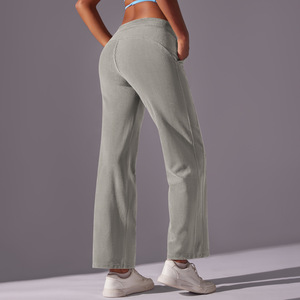 <span class=keywords><strong>Pantaloni</strong></span> Casual in Corduroy Tinta Unita a <span class=keywords><strong>Costine</strong></span>, Gamba Dritta, Vita Alta Elasticizzata, Traspiranti, Impermeabili, di Tendenza - Product Image 5