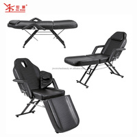 Lit de spa facial ergonomique, équipement de salon de beauté avec repose-jambes + réglage du dossier, cadre en métal pour hôtel, école, salle de sport, chambre à coucher