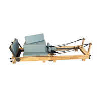 Reformer de Pilates pliable en chêne, écologique, durable, réglable et multifonctionnel