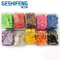 Bagues de patte pour oiseaux de compagnie (Love Bird, Perroquet Doré) en plastique, ouvertes, avec clip logo, tailles mixtes 2.7/3/4/5mm, 2mm, 2.5mm, 5.5mm