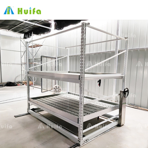 HUIFA Système hydroponique d'intérieur à double niveau Plateau d'inondation de support de culture vertical mobile avec lumière - Product Image 2