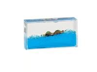 Presse-papiers liquide en acrylique transparent avec cube aquatique cristallin et flotteur 3D mignon, portable et personnalisable, idéal comme cadeau