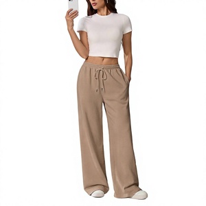 Pantalon de survêtement ample pour femme, taille haute, jambe large, décontracté, coupe ample, pour la gym et l'entraînement, en promotion - Product Image 1