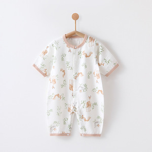 Combinaison <span class=keywords><strong>pour</strong></span> bébé en mousseline respirante de haute qualité, vêtements d'été fins <span class=keywords><strong>pour</strong></span> la climatisation, logo personnalisé, vêtements de nuit confortables <span class=keywords><strong>pour</strong></span> nouveau-nés - Product Image 2