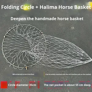 Mạnh mẽ thép không gỉ rắn Net Đầu vòng có thể gập lại Horse Net Bag đối với cá cao cấp chất lượng lưới - Product Image 6