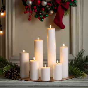 Mermei's Smooth Flameless White Pillar <strong>Candles</strong> Remote Control Wax Led <strong>Large</strong> Pillar <strong>Candles</strong> - Product Image 1