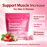 Gummies de créatine monohydrate OEM saveur fraise, complément sportif, 2 gummies par jour pour la gestion de l'énergie des adultes