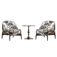 Fauteuil individuel de style français pour salon et chambre, ensemble table et chaises d'inspiration médiévale, multifonctionnel pour maison d'hôtes et bureau