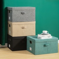 Contenedor de Almacenamiento Plegable Rectangular Personalizado con Asa, Caja de Almacenamiento de Tela OEM de Fábrica para Organizar Ropa, Libros, Archivos y Juguetes