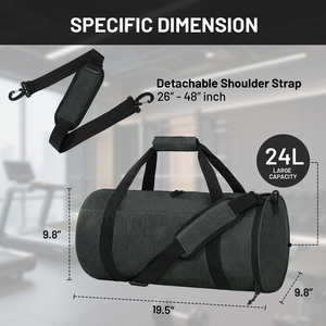 Lightweight Durable Duffle <b>Bag</b> with Separate Shoe <b>Compartment</b> 24L Capacity Water-Resistant Fabric for Travel Sports - Product Image 4