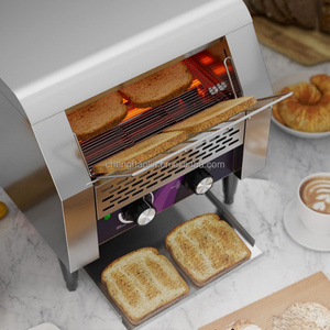 <span class=keywords><strong>Four</strong></span> à sandwichs électrique commercial en acier inoxydable avec contrôle par bouton, affichage LED et chaîne de transmission automatique pour cuisine professionnelle et boulangerie - Product Image 4