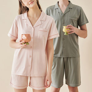 Conjunto de pijama <span class=keywords><strong>Rosa</strong></span> personalizado, para mujer, con cuello en V Pijamas largos, conjuntos de pijamas de ropa de diseño de moda de alta calidad de Color sólido/ - Product Image 4