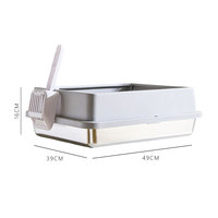 Bac à litière pour chat en acier inoxydable extra large avec fonction de nettoyage facile et toilette automatique pour chat à côtés hauts