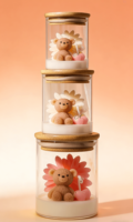 Velas de Soja Natural con Forma de Oso, 6 Diseños Adorables, Múltiples Aromas, No Tóxicas, Seguras para Niños, Decoración del Hogar, Duración de 10 a 15 Horas