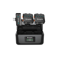 Microphone Lavalier Sans Fil KingMa 2.4GHz 2TX 1RX USB-C avec Boîtier de Charge pour Téléphone Android, Vlogging, Interview