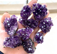 Vente en gros de grappe d'améthyste naturelle d'Uruguay, géode de cristal brut, pierre de guérison, spécimen minéral de quartz violet pour la décoration intérieure