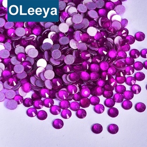Oleeya - Piedras de Cristal Planas de Color Morado Neón para Uñas, Piedras de Cristal para Uñas con Paquete al por Mayor - Product Image 1