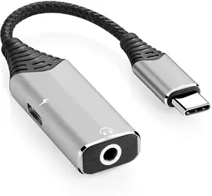 Hochwertiger 2-in-1-USB-C-zu-3, 5-mm-Audioadapter mit Schnell lade funktion