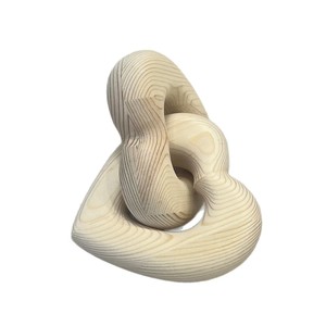 Wooden Double Ring Craft Ornament <b>13</b>.5cm Heart Shape With Backlight Living <b>Room</b> Desktop Decoration Valentine's Day Minimalist - Product Image 5