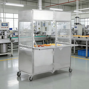 Chariot pliable en acier inoxydable à 4 roues pour la vente mobile de hot-dogs, glaces, café, bonbons et autres en-cas - Product Image 5