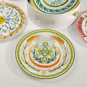 Nouvelle série rétro de printemps : Coffret cadeau de 4 assiettes en céramique pour légumes, assiettes de table occidentales haut de gamme - Product Image 3