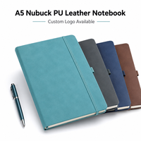 Individuelles Logo A5 Nubuk PU-Leder Notizbuch Premium Matt Softcover Journal 100 Blatt Geschäftstagebuch Schreibwaren Großhandel