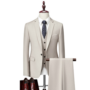 Traje Formal de Tres Piezas para <span class=keywords><strong>Hombre</strong></span>, Estilo <span class=keywords><strong>Casual</strong></span> de Negocios, Cierre de un Botón, para Bodas - Product Image 1