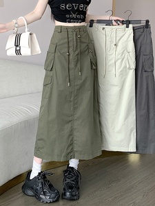 Vestido de Mujer con Nuevo Diseño 2026, Falda Midi con Cordón Ajustable y Estilo <span class=keywords><strong>Cargo</strong></span> para Todas las Temporadas - Product Image 4