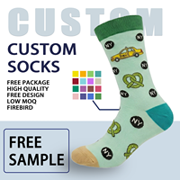 Chaussettes en coton tricotées personnalisées pour hommes, chaussettes habillées, chaussettes amusantes, chaussettes originales, chaussettes à motifs fantaisistes