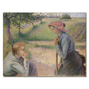 Hand Painted Camille Pissarro Peasant Harvest Scenery Old Masters <strong>Oil</strong> <strong>Painting</strong> Reproduction