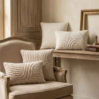 Housse de coussin vintage en coton à rayures confortable pour salon, vente en gros