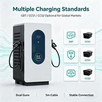 Chargeur DC EV intégré 400KW, double connecteur GBT CCS2 CCS1, écran tactile 7 pouces, IP54, station de charge rapide extérieure, OEM