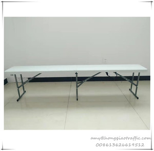 مقعد قابل للطي مقاس 6 قدم 183 سم مقعد بلاستيكي أبيض للحديقة وللنزهات قابل للنقل مقعد للتخييم بالفناء - Product Image 6